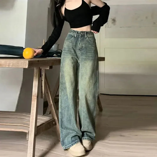 ZADORA JEANS MIT WEITEM BEIN IN RETRO BLUE WASH