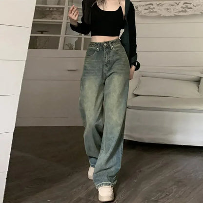 ZADORA JEANS MIT WEITEM BEIN IN RETRO BLUE WASH