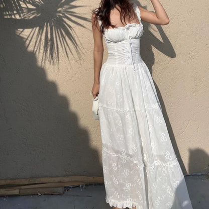 Während des Temperaments sexy Rückenless Maxi Kleider Hollow Out Mesh Riched Halfter lange Kleider eleganter Frauen Sommer für 2024 Vestidos 1