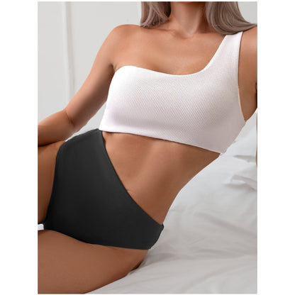 SELENA EINSEITIGER BADEANZUG MIT CUT-OUT & KONTRASTFARBEN