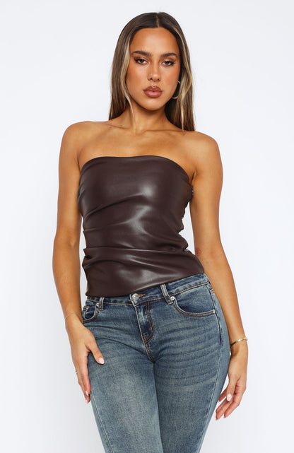 Variant image for Damen Tanktop Schwarz Größe M Leder Slim Fit-7