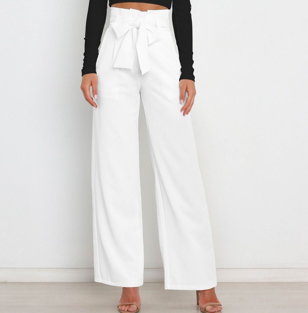 Variant image for Damen Weite Hose Beige Größe M Baumwolle-29