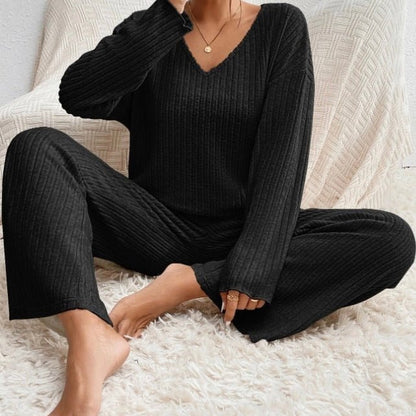 FELINA – ZWEITEILIGES LOUNGEWEAR SET MIT RIPPSTRUKTUR