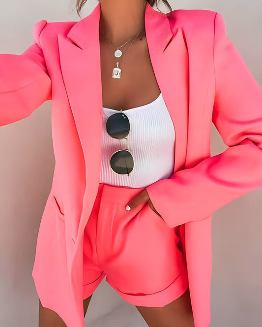 ZAYLA – BLAZER-SET FÜR DAMEN AUS POLYESTER TAILLIERT MIT SHORTS