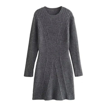NICOLE | GERIPPTES MINIKLEID MIT LANGEN ÄRMELN